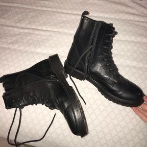 Black combat boots